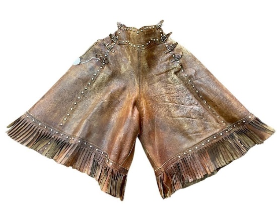 Antique Spotted Leather Riding Skirt