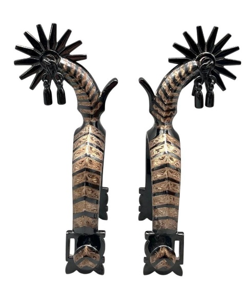 E. Garcia Chevron Inlay Pattern Spurs