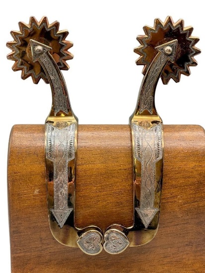 E. Garcia Arrow Themed Inlay Spurs