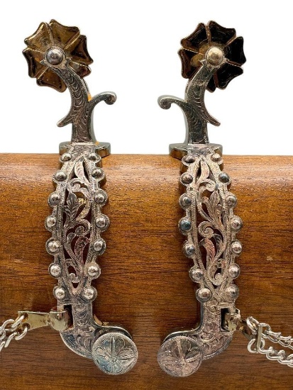 Fancy Pair Of E. Garcia Spurs With Filigree