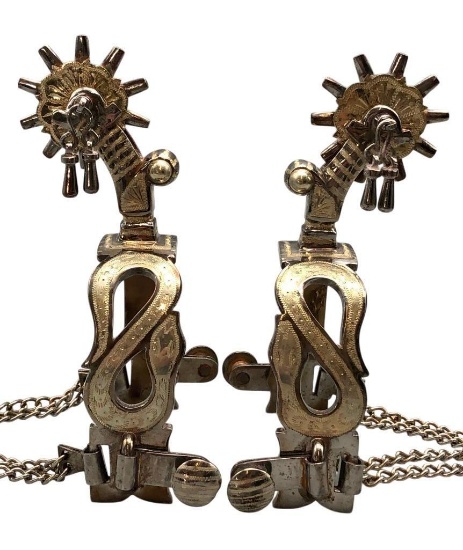 Nice Pair Of Snake Themed Amozoc Spurs