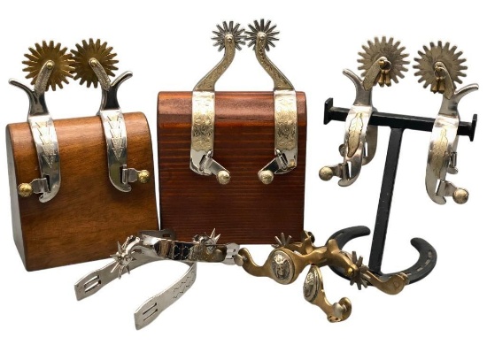 Five Pair Of "Feed Store" Mass Produced Type Spurs