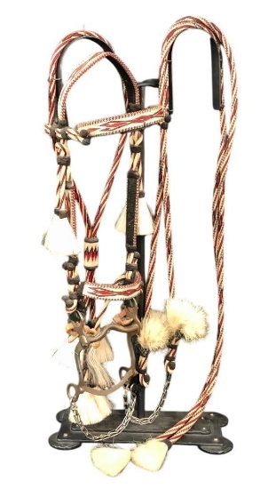 Deer Lodge Prison Hitched Horsehair Bridle With Crockett Bit