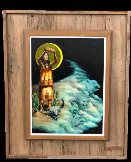 1977 Oil On Board Painting By Henry De Keukelaere