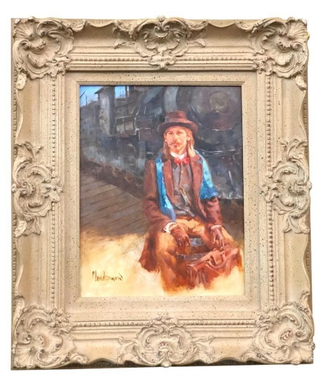 Western Oil Painting " The Traveler" By Sandy Brown