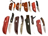 Group Of Eight Nice Hunting Knives With Sheaths