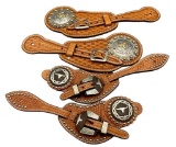 Two Pair Nice Steer Head Themed Spur Straps