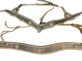 Two Vintage Black Studded Breast Collars