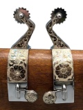 Crockett ST Spurs With Floral Overlay