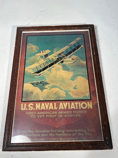 Framed US Naval aviation poster