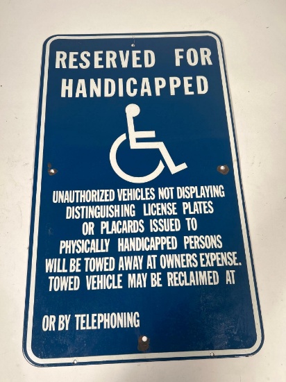 Enamel Handicap Sign
