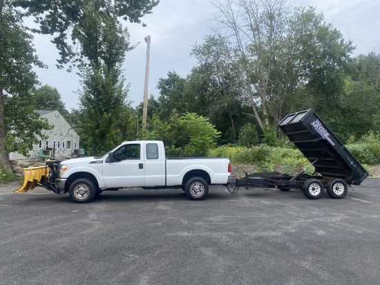 2013 Ford F-250 With Fisher Plow & 2005 CAM Dump Trailer