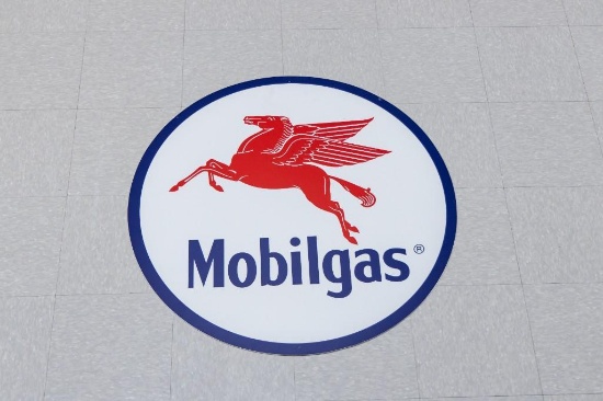 Contemporary Mobil Gas One-sided Sign