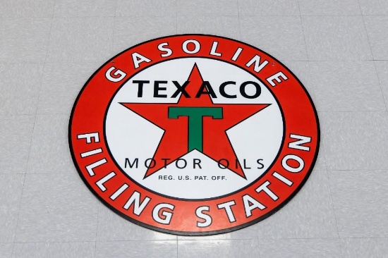 Contemporary Texaco Motor Oils Filling Station Metal Sign