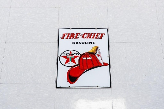 Texaco Fire Chief Gasoline Porcelain Sign