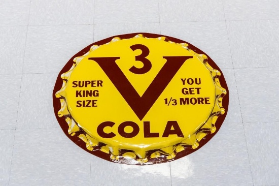 1950?s V-3 Cola bottlecap Shaped Sign