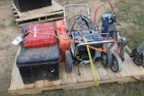 Pallet of Paint Sprayers and Tool Boxes