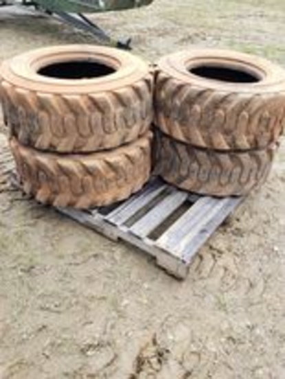 Set of Four Skid Steer Tires