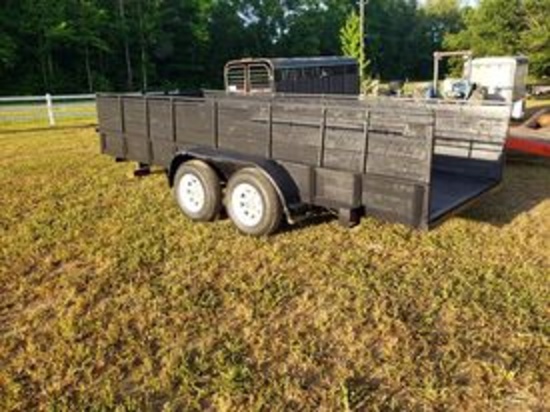 Double Axle 16' Trailer w/ Sideboards BILL OF SALE ONLY