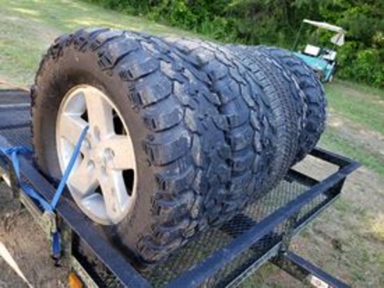 Set of Jeep Wheels and New Tires