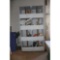 Grey Cubby Shelf and Contents