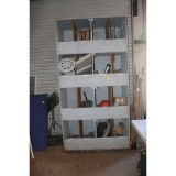 Grey Cubby Shelf and Contents
