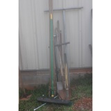 Broom, Shovels, Posthole Diggers, and Pitch Forks
