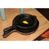 Five Cast Iron Sillets