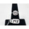 3.9g 14k White Gold/Lab Created 5ct. Diamond Size 5 1/2