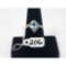 3.1g 10k and .925 Silver/Topaz and Diamond Size7