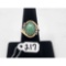 10.7g 14k Yellow Gold/Jade and Diamonds Size 6 1/2