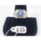 6.4g 14k White Gold/Diamond and Star Saphire Mens Size 9 1/2