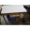 Red Banded Enamel Top Table w/ Drawer