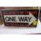 Embossed One Way Sign
