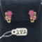 3.4g 10k Yellow Gold/Ruby Earrings