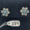 3.6g 14k Yellow Gold/Blue Topaz and Diamond Earrings