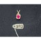 1.6g .925 Silver and 10k Yellow Gold/Diamond and Ruby Pendant