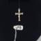 0.8g 10k Yellow and White Gold Crucifix Pendant