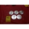 5 - one ounce silver dollars - 2000's