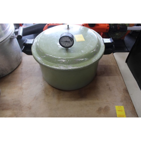 Antqiue Pressure Cooker w/ Cook book, gasket, and shaker.