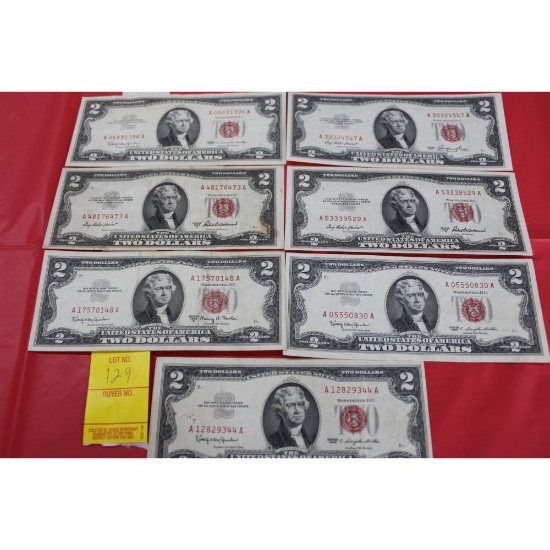 $14 Face Value Red Seal $2 Bills