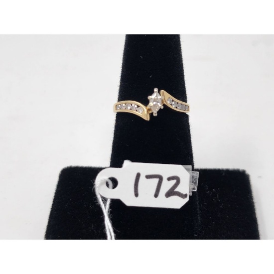 2.2g 14k Yellow Gold/Diamond Size 6