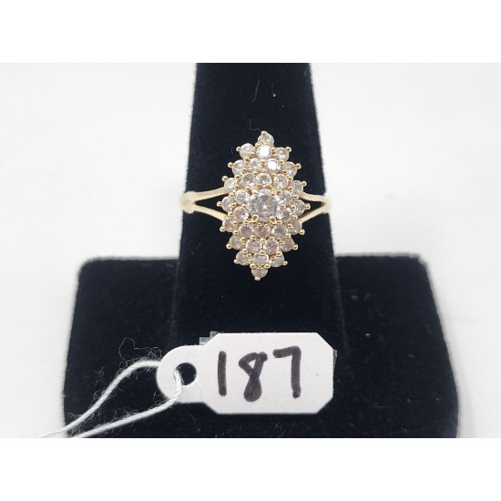 3.2g 10k Yellow Gold/CZ Size 9