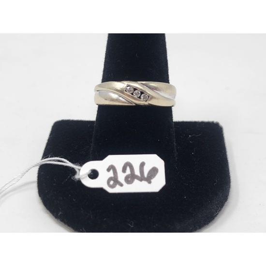 9.7g 14k White Gold/Diamonds Mens Size 9