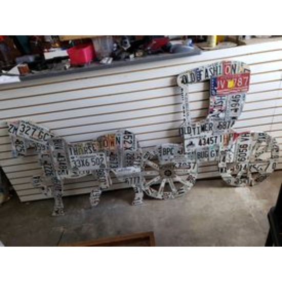 Horse and Carriage License Plate Art