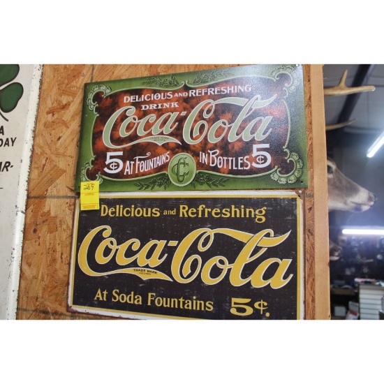 Two Metal Coca Cola Signs