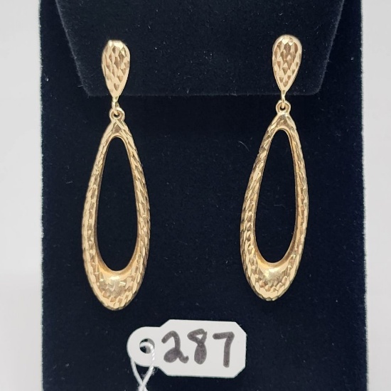 2.3g 14k Yellow Gold Dangle Earrings
