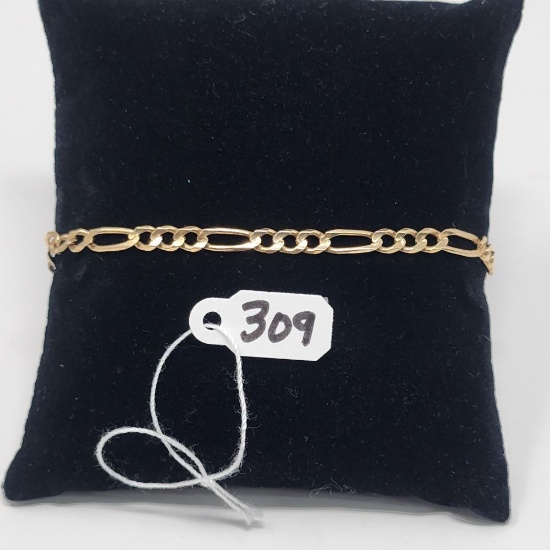 3.8g 10k Yellow Gold/Figaro Bracelet