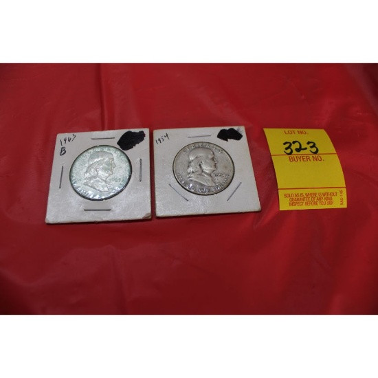 1954 and 1963 silver half dollars
