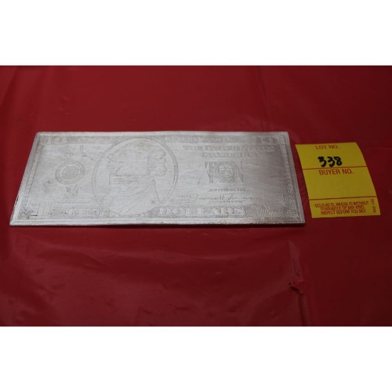 .999 10 dollar bill in silver